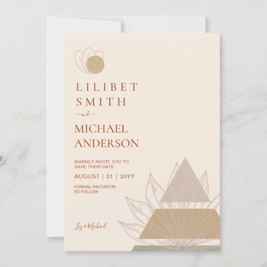 Scandinavisch Japandi Modern Abstract Data te Rese Kaart (Voorkant)