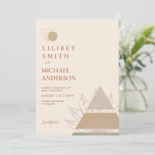 Scandinavisch Japandi Modern Abstract Data te Rese Kaart (Staand voorkant)