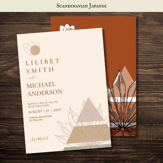 Scandinavisch Japandi Modern Abstract Data te Rese Kaart