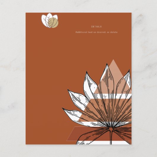 Scandinavisch Japandi Modern Abstract Save Dates Flyer (Achterkant)