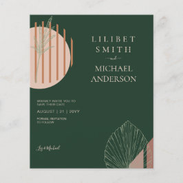 Scandinavisch Japandi Modern Abstract Save Dates Flyer