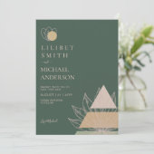 Scandinavisch Japandi Modern Abstract Save Dates Kaart (Staand voorkant)