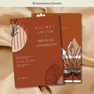 Scandinavisch Japandi Modern Abstract Save Dates Kaart