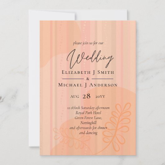 Scandinavisch Japandi Modern Abstract Trouwen (Voorkant)