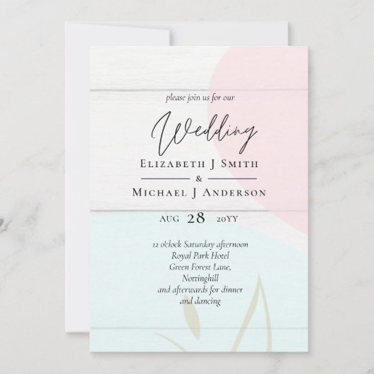 Scandinavisch Japandi Modern Abstract Trouwen (Voorkant)