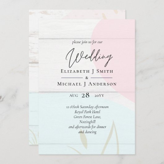 Scandinavisch Japandi Modern Abstract Trouwen (Voorkant / Achterkant)