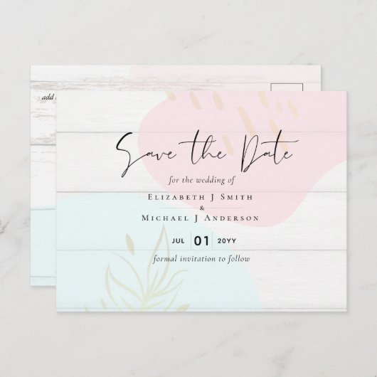 Scandinavisch Japandi Modern Abstract Trouwen Briefkaart (Voorkant / Achterkant)