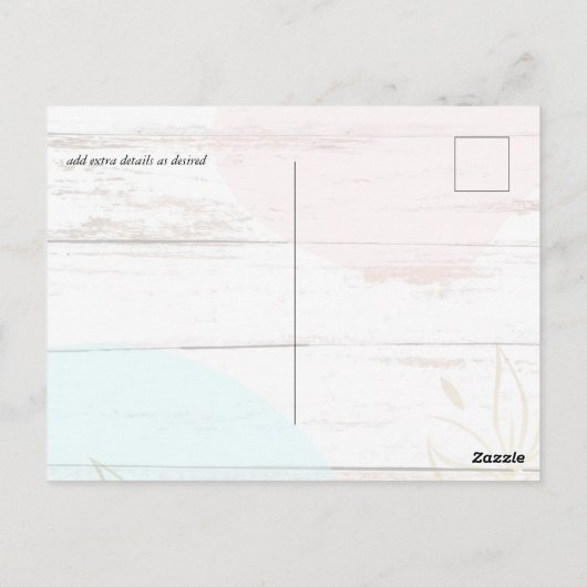 Scandinavisch Japandi Modern Abstract Trouwen Briefkaart (Achterkant)