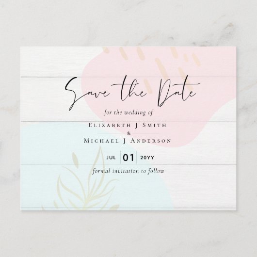 Scandinavisch Japandi Modern Abstract Trouwen Briefkaart (Voorkant)