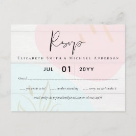 Scandinavisch Japandi Modern Abstract Trouwen Briefkaart