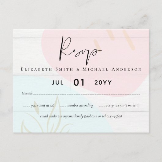 Scandinavisch Japandi Modern Abstract Trouwen Briefkaart (Voorkant)