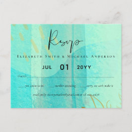 Scandinavisch Japandi Modern Abstract Trouwen Briefkaart