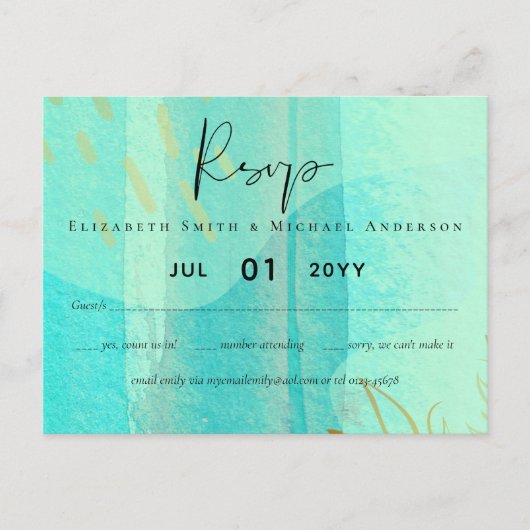 Scandinavisch Japandi Modern Abstract Trouwen Briefkaart (Voorkant)