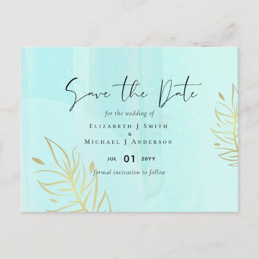 Scandinavisch Japandi Modern Abstract Trouwen Briefkaart (Voorkant)