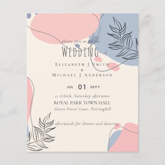 Scandinavisch Japandi Modern Abstract Trouwen Flyer (Voorkant)