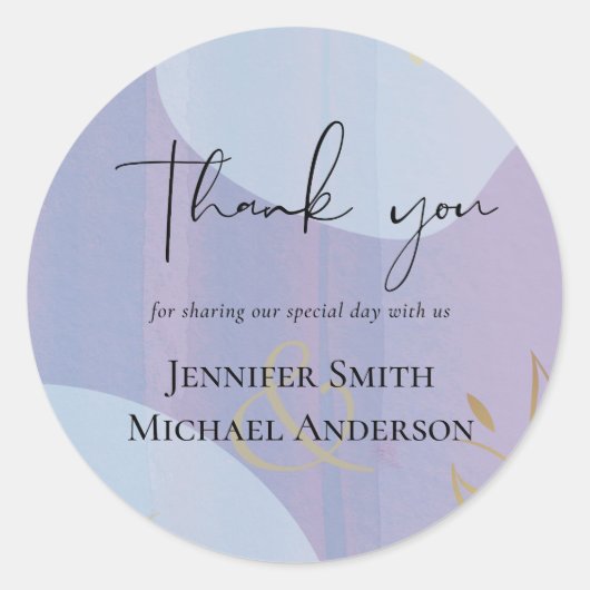 Scandinavisch Japandi Modern Abstract Trouwen Ronde Sticker (Voorkant)