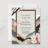 Scandinavisch Japandi Trouwthema Aardetinten Kaart (Voorkant)