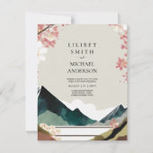 Scandinavisch Japandi Trouwthema Aardetinten Kaart (Voorkant)