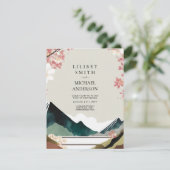 Scandinavisch Japandi Trouwthema Aardetinten Kaart (Staand voorkant)