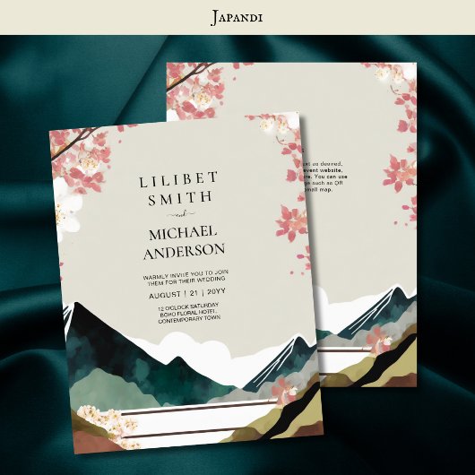 Scandinavisch Japandi Trouwthema Aardetinten Kaart