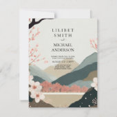 Scandinavisch Japandi Trouwthema Aardtinten Kaart (Voorkant)