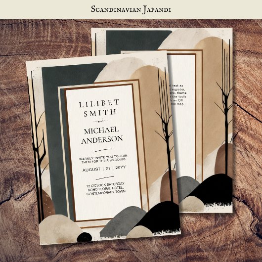 Scandinavisch Japandi Trouwthema Aardtinten Kaart