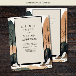 Scandinavisch Japandi Trouwthema Aardtinten Kaart