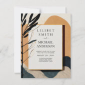 Scandinavisch Japandi Trouwthema Aardtinten Kaart (Voorkant)