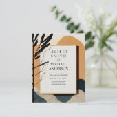 Scandinavisch Japandi Trouwthema Aardtinten Kaart (Staand voorkant)