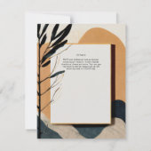 Scandinavisch Japandi Trouwthema Aardtinten Kaart (Achterkant)