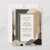 Scandinavisch Japandi Trouwthema Aardtinten Kaart (Voorkant)