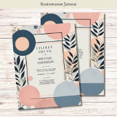 Scandinavisch Japandi Trouwthema Blush Blauw Kaart