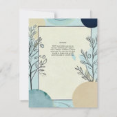 Scandinavisch Japans Trouwthema Aqua Blues Kaart (Achterkant)