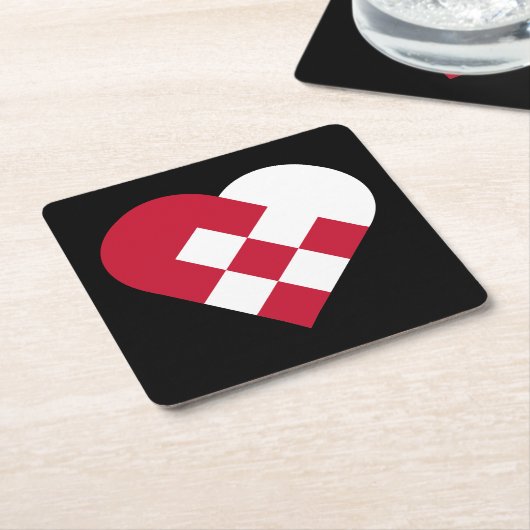 Scandinavisch julehart kartonnen onderzetters (Schuin)