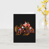 Scandinavisch kerst God jul marsepein varken Kaart (Gele Bloem)