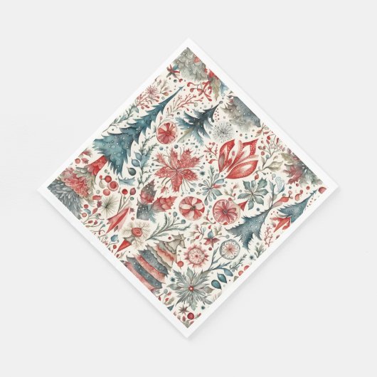 Scandinavisch kerst grillig patroonontwerp servet (Hoek)