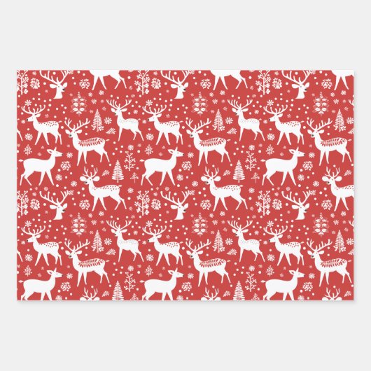Scandinavisch kerst rendier Noords Inpakpapier Vel (Voorkant)