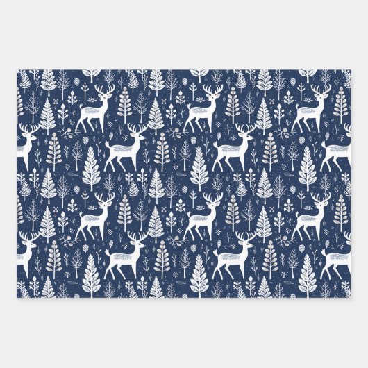 Scandinavisch kerst rendier Noords Inpakpapier Vel (Voorkant 3)