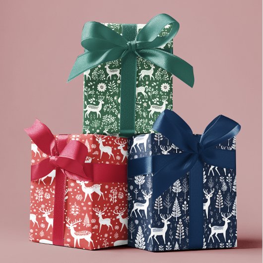 Scandinavisch kerst rendier Noords Inpakpapier Vel