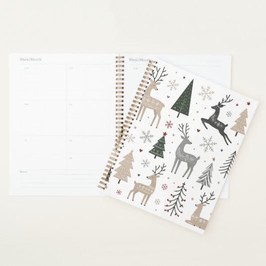 Scandinavisch Kerst Rendier Patroon Planner (Display)