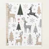 Scandinavisch Kerst Rendier Patroon Planner (Voorkant)
