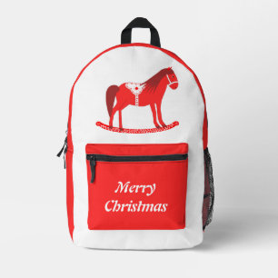 Scandinavisch Kerst Rocking Horse Custom Bedrukte Rugzak