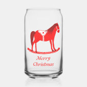 Scandinavisch Kerst Rocking Horse Custom Blikvorm Glas (Voorkant)