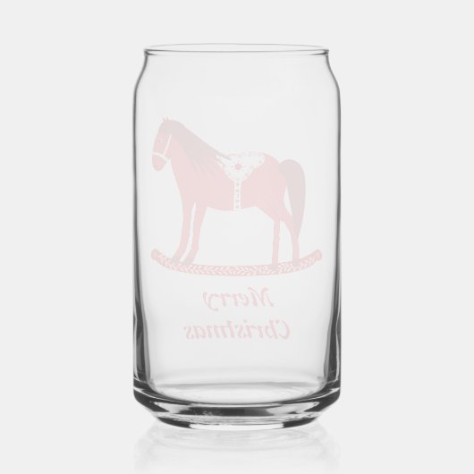 Scandinavisch Kerst Rocking Horse Custom Blikvorm Glas (Achterkant)