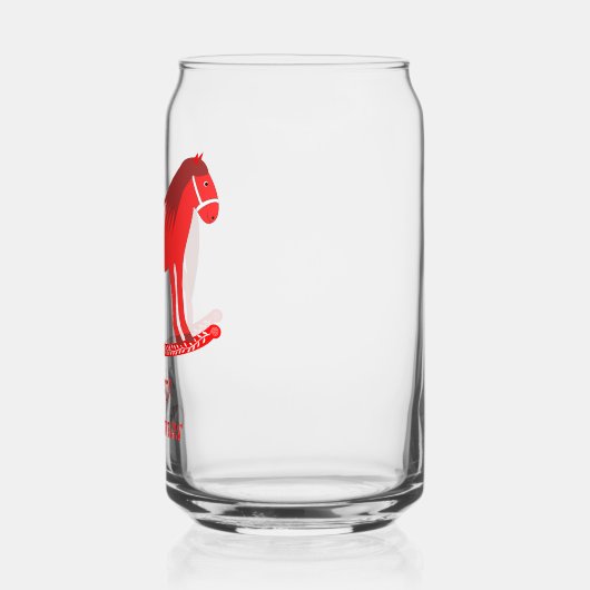 Scandinavisch Kerst Rocking Horse Custom Blikvorm Glas (Links)