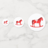 Scandinavisch Kerst Rocking Horse Custom Confetti (Achterkanten)