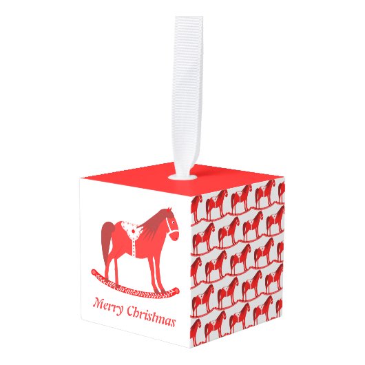 Scandinavisch Kerst Rocking Horse Custom Decoratie (Voorkant hoekig)