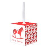 Scandinavisch Kerst Rocking Horse Custom Decoratie (Achter hoekig)