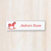 Scandinavisch Kerst Rocking Horse Custom Deurbordje (Voorkant)