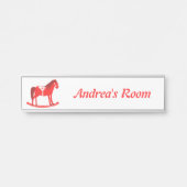 Scandinavisch Kerst Rocking Horse Custom Deurbordje (Voorkant)